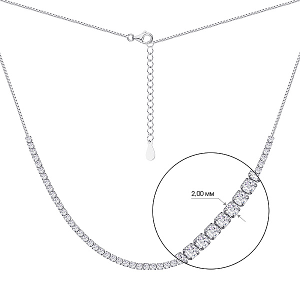 Колье серебряное с фианитами (арт. 7507/1374) – изображение 2