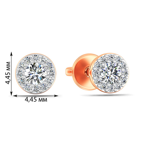 Сережки з червоного золота з діамантами (арт. Т011668020) – зображення 2