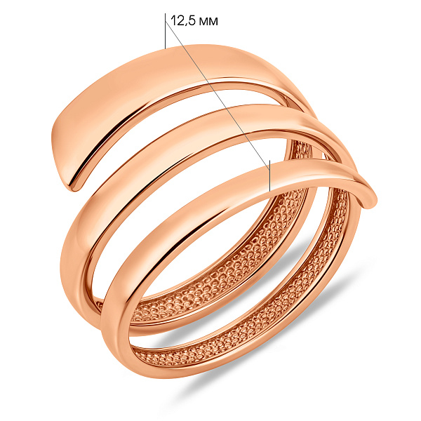 Широкое золотое кольцо без камней (арт. 1401154) – изображение 4