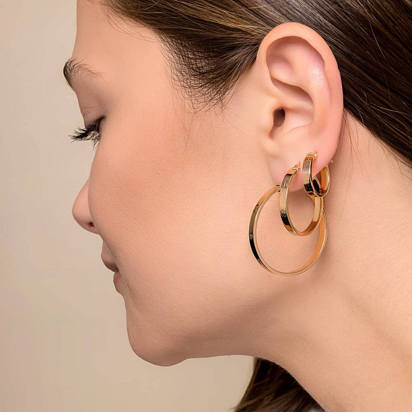 Сережки-кільця з червоного золота (арт. 1091504/15) – зображення 3