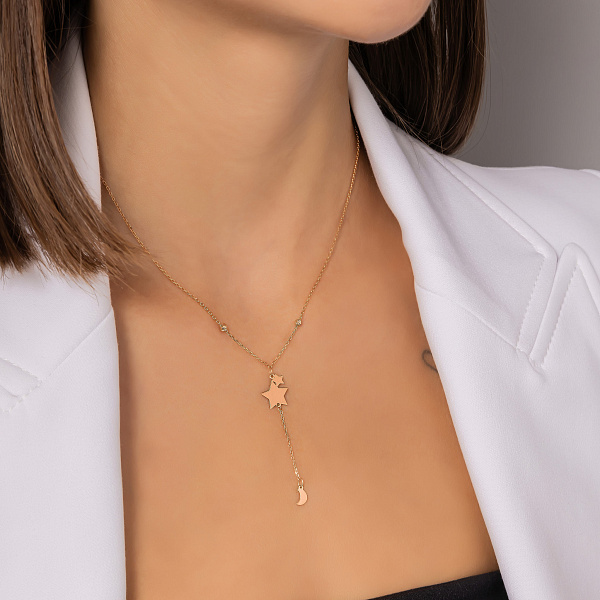 Колье-галстук из красного золота (арт. 352618) – изображение 2