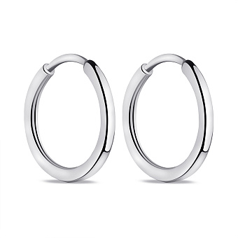 Фото Серебряные серьги-кольца без камней (арт. 7502/1-5001.0.2)