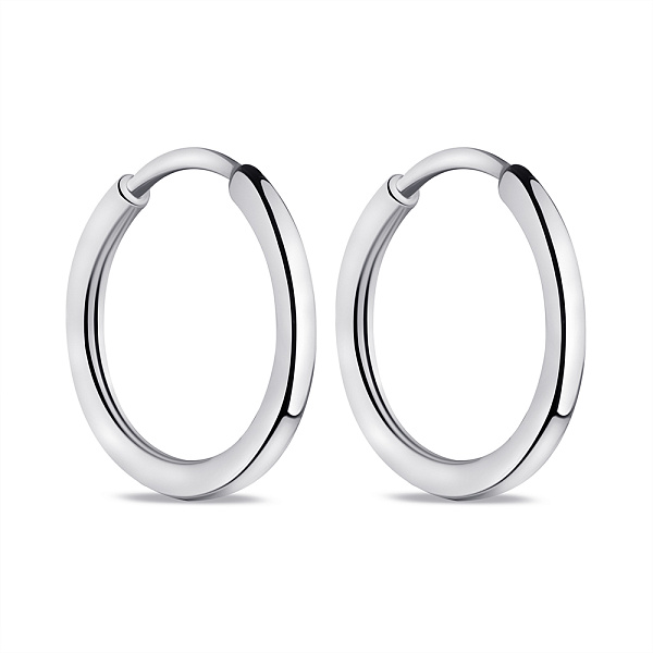 Серебряные серьги-кольца без камней (арт. 7502/1-5001.0.2) – изображение 1