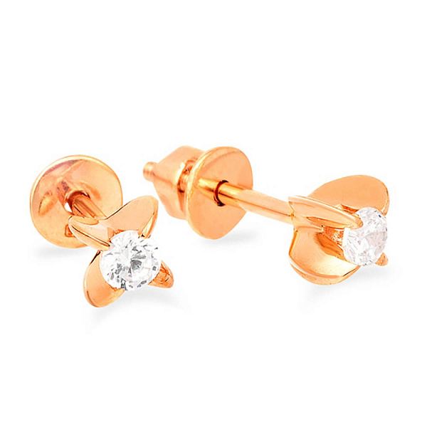 Золотые серьги пусеты с фианитом (арт. 110270) – изображение 1