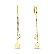 Золоті сережки з підвісками (арт. 107169жр)