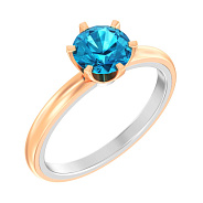 Фото Кольцо из красного и белого золота с топазом (арт. 140812Пкбтг)