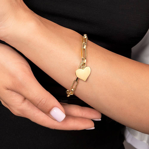 Браслет з жовтого золота з сердечком (арт. 3261019ж) – зображення 2