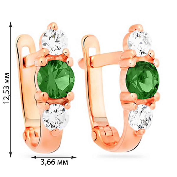 Дитячі золоті сережки з фіанітом (арт. 110316з) – зображення 2