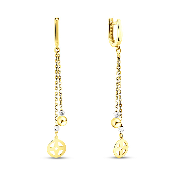 Золоті сережки з підвісками (арт. 107169жр) – зображення 1