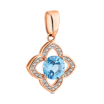 Кулон из красного золота с топазом и фианитами (арт. 441479Птг)