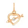 Золотой кулон Сердце с фианитом (арт. 421298) – изображение 1