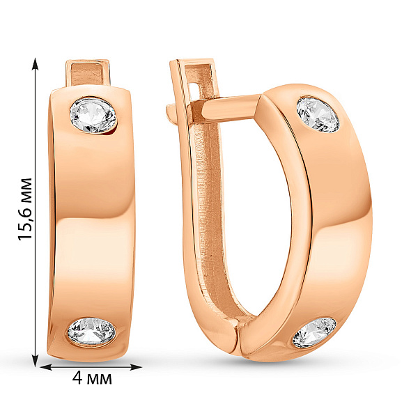 Золоті сережки з фіанітами (арт. 109261) – зображення 2