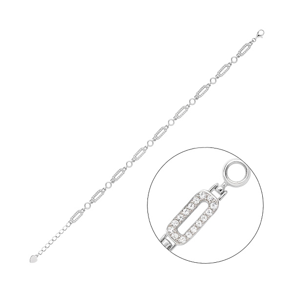 Серебряный браслет с россыпью фианитов (арт. 7509/5126) – изображение 1