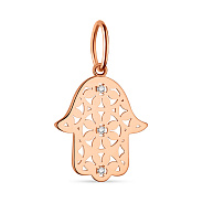 Золотий підвіс "Хамса" з фіанітами  (арт. 424545)