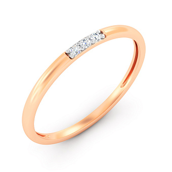 Кольцо из красного золота с бриллиантами (арт. К011709005)