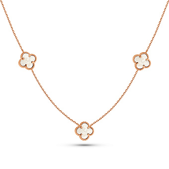 Фото Колье Клевер из красного золота с перламутром (арт. 361495/8п)