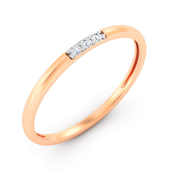 Кольцо из красного золота с бриллиантами (арт. К011709005) – изображение 1