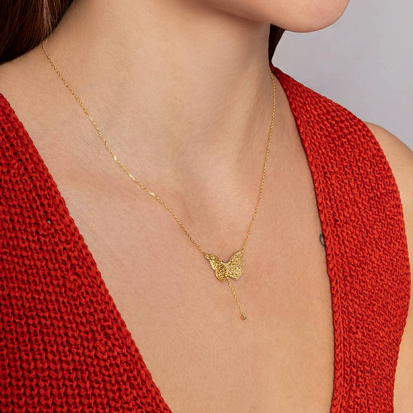 Колье из желтого золота Бабочка Francelli (арт. 361428ж) – изображение 4