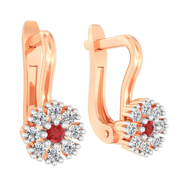 Золоті сережки з фіанітами (арт. 114203к) – зображення 1