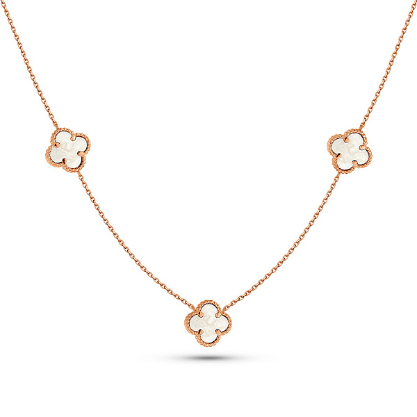 Колье Клевер из красного золота с перламутром (арт. 361495/8п) – изображение 1