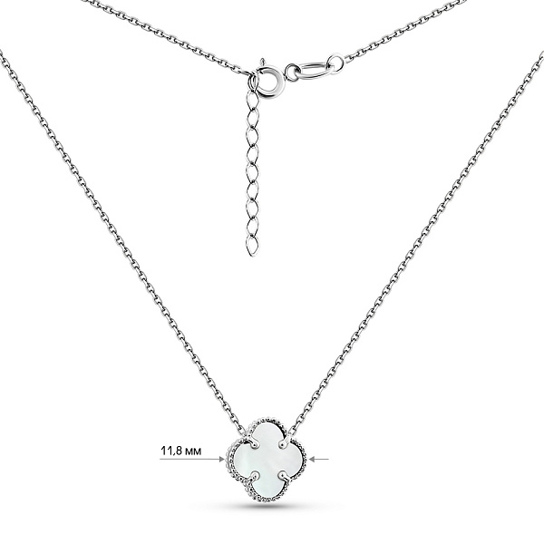 Золотое колье Клевер с перламутром (арт. 350622/10бп) – изображение 3