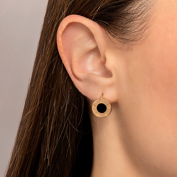 Золоті сережки з емаллю (арт. 107751/3еч) – зображення 2