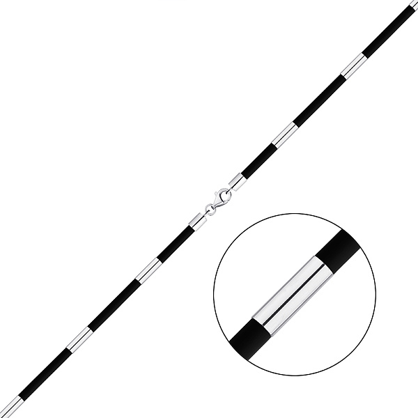 Ювелирный шнурок из каучука из серебра  (арт. 7608/1898) – изображение 1