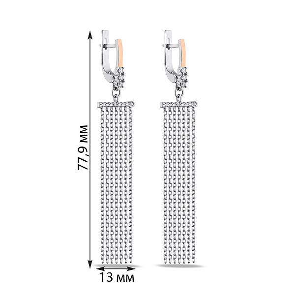 Длинные серьги из серебра с золотой накладкой (арт. 7202/0062) – изображение 2