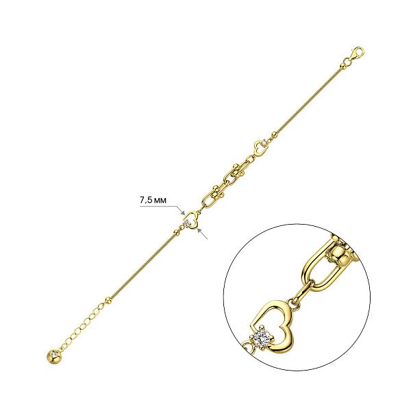 Браслет из золота с фианитами (арт. 326085ж) – изображение 2