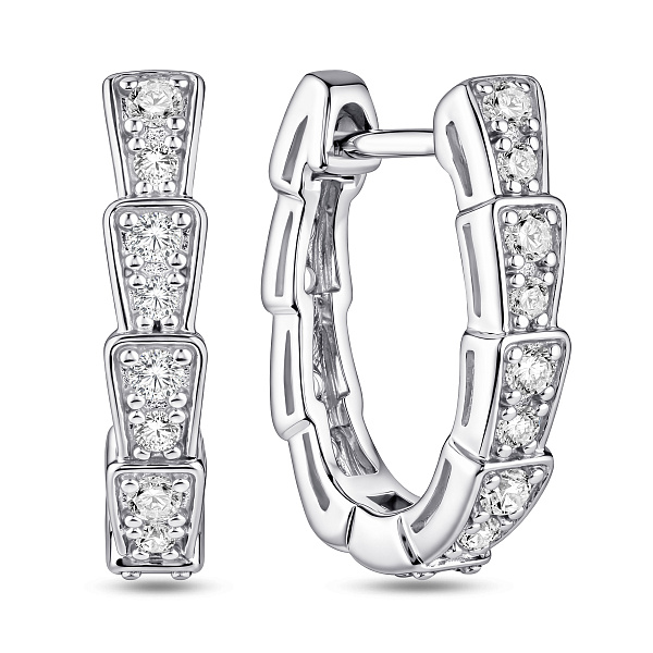 Серебряные серьги с дорожкой из фианитов (арт. 7502/10197) – изображение 1