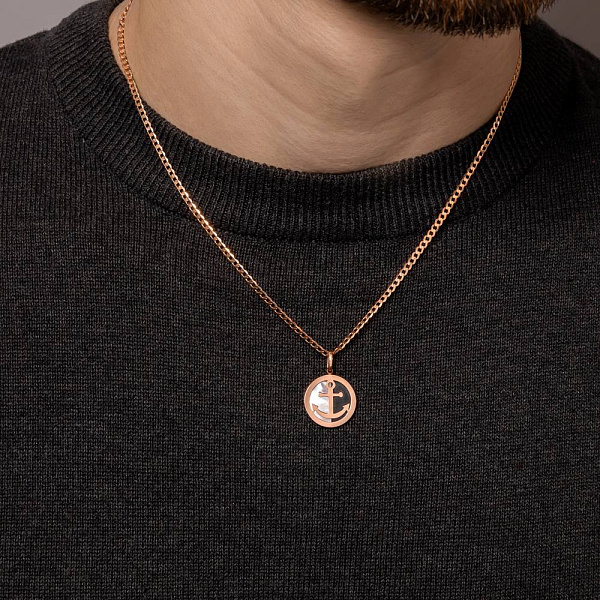 Подвес из красного золота с перламутром и ониксом (арт. 424929оп) – изображение 5