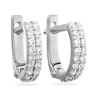 Фото Золотые серьги для детей с фианитами (арт. 110356б)