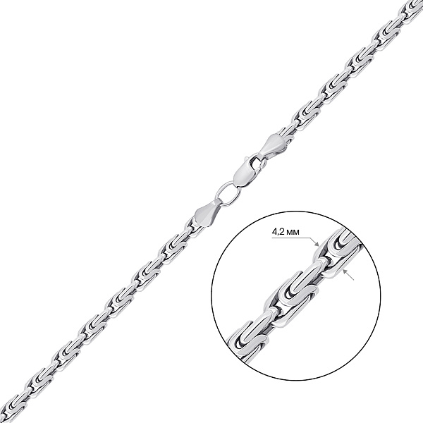 Срібний ланцюжок без каменів (арт. 03022443ч) – зображення 2