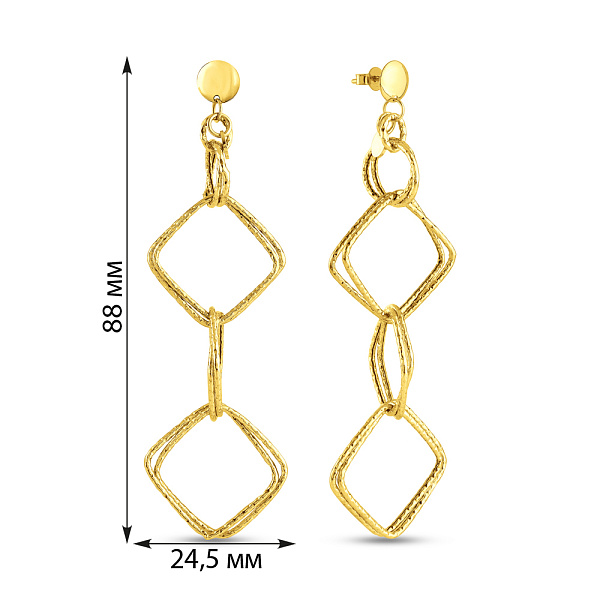 Довгі золоті сережки Francelli з підвіскою (арт. 1091210ж) – зображення 5