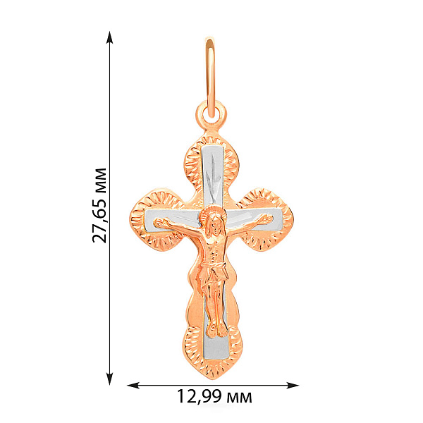 Золотий натільний хрестик з розп'яттям (арт. 529701) – зображення 2
