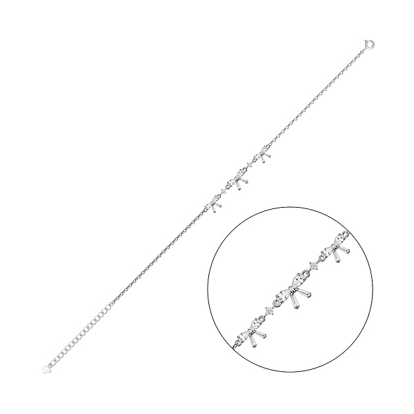 Серебряный браслет Бантикы с фианитами (арт. 7509/5123) – изображение 1