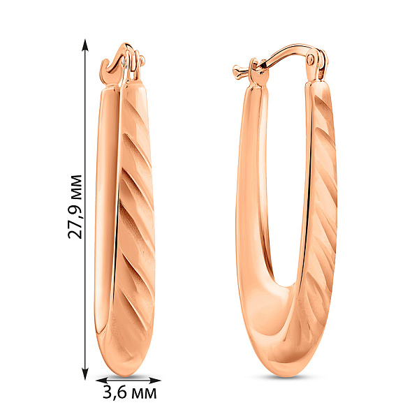 Золотые серьги без камней (арт. 109464/25) – изображение 2