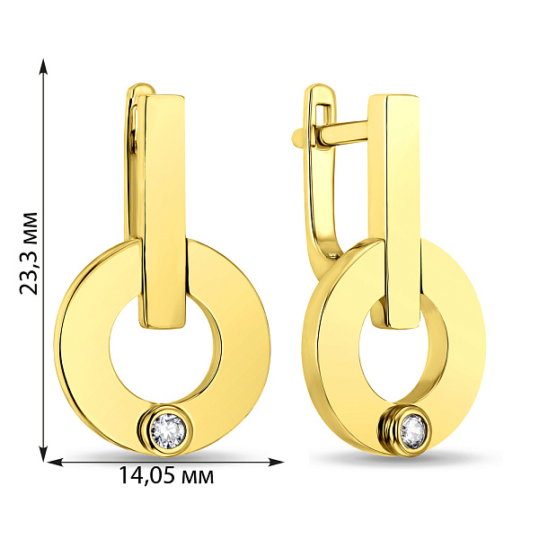 Золоті сережки з фіанітами (арт. 108318ж) – зображення 2