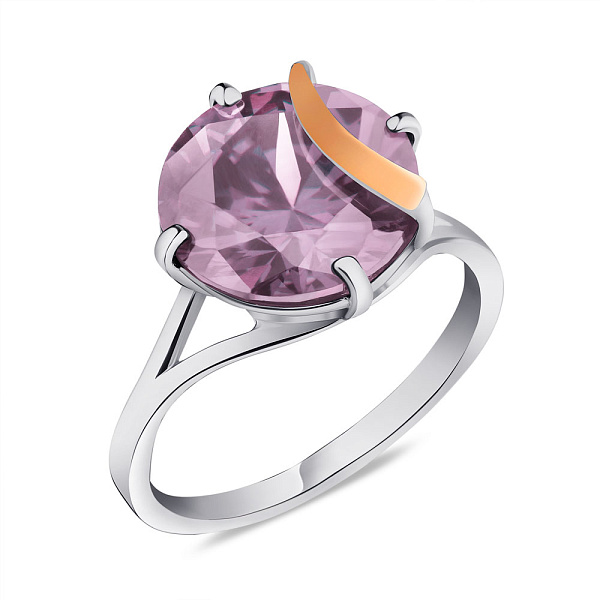 Кольцо из серебра с аметистом (арт. 7201/304Акп) – изображение 1