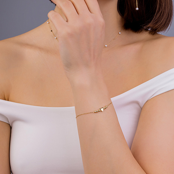 Браслет золотой с сердечком (арт. 326527ж) – изображение 3