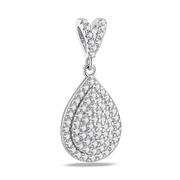 Серебряная подвеска капля с фианитами (арт. 7503/4593) – изображение 1