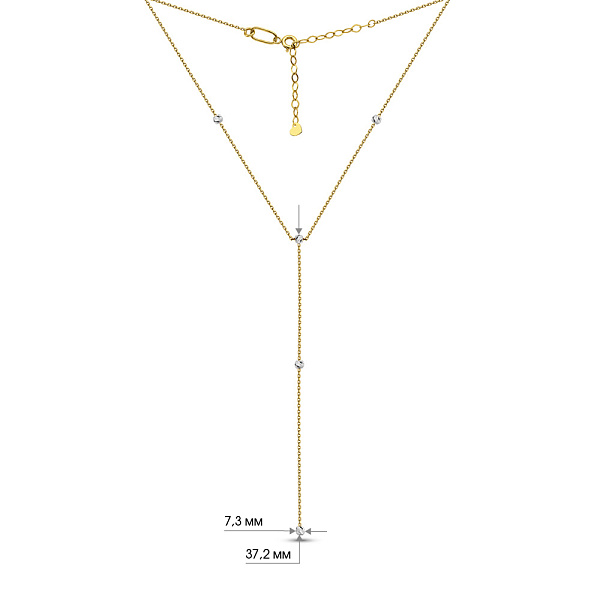 Золотое колье-галстук без камней (арт. 360177жб) – изображение 3