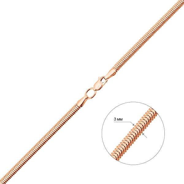 Золотая цепочка в плетении Снейк плоский (арт. 304209п) – изображение 3