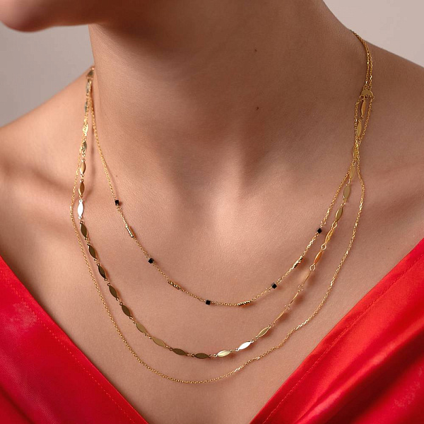 Золотое многослойное колье Francelli (арт. 352855жч) – изображение 3