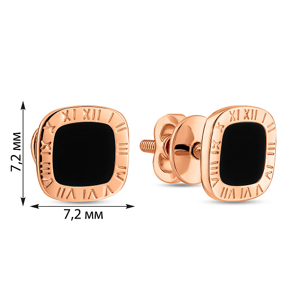 Серьги-пусеты из золота с эмалью (арт. 111206еч) – изображение 4