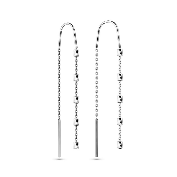 Сережки-протяжки з білого золота (арт. 109412б) – зображення 1