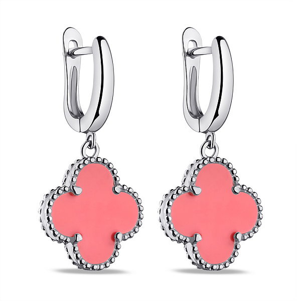 Срібні сережки Конюшина з оніксом (арт. 7502/4265/15ор) – зображення 1