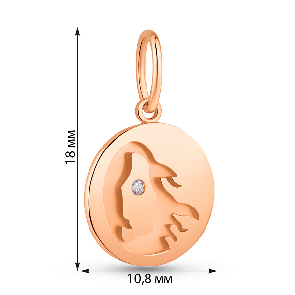Золотой подвес Дева (арт. 424739дв) – изображение 6