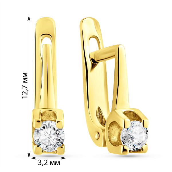 Серьги из желтого золота (арт. 103916ж) – изображение 3