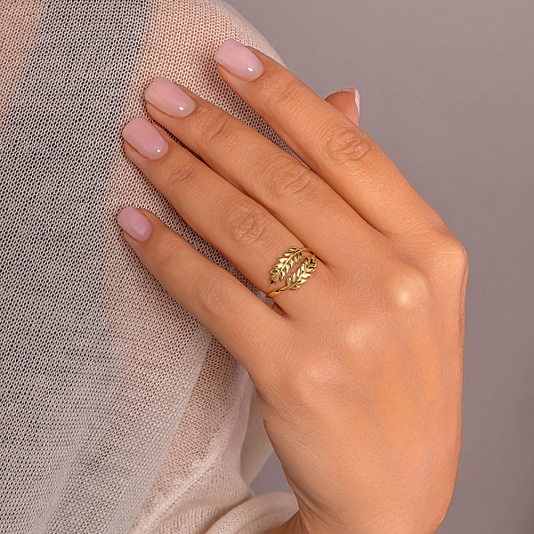 Незамкнутое кольцо Колосок из желтого золота (арт. 141166ж) – изображение 4